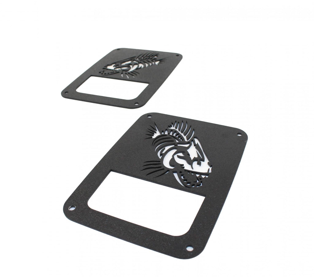 Fishbone Offroad Tail Light Cover Jeep JK Tail Light Covers 07-18 Wrangler JK Black Textured Powdercoat Fishbone Offroad - FB31043