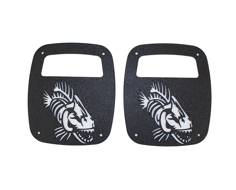 Fishbone Offroad Tail Light Cover Jeep Wrangler CJ YJ TJ Tail Light Covers Black Textured Powdercoat Fishbone Offroad - FB31044