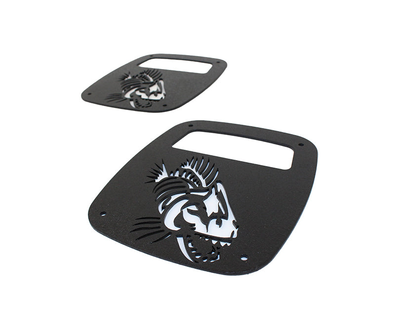 Fishbone Offroad Tail Light Cover Jeep Wrangler CJ YJ TJ Tail Light Covers Black Textured Powdercoat Fishbone Offroad - FB31044