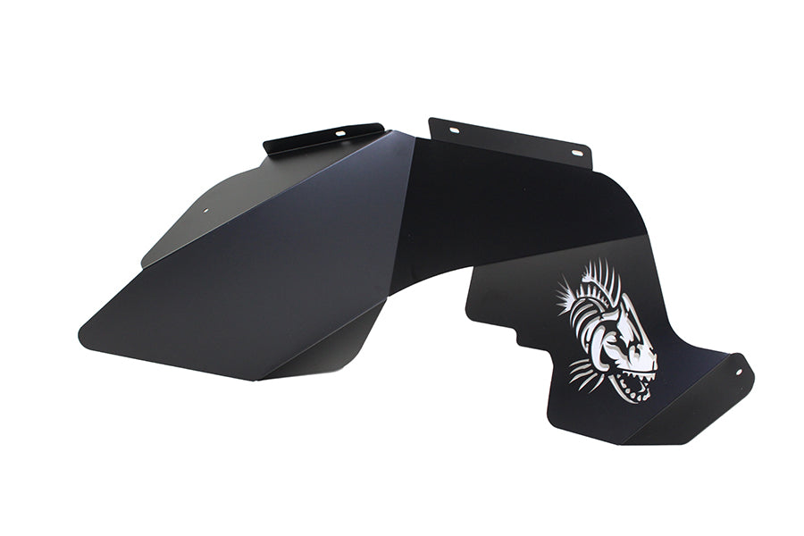 Fishbone Offroad Inner Fender Kit Jeep JK Logo Aluminum Inner Fenders 07-18 Wrangler JK Black Powdercoat Fishbone Offroad - FB33073
