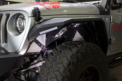 Fishbone Offroad Fenders Jeep JL Inner Fenders For 18-Current Wrangler JL Front/Rear Set of 4 Aluminum Black Powdercoat Fishbone Offroad - FB33130