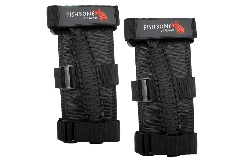 Fishbone Offroad Grab Handles Paracord Grab Handles w/Three Straps Black Fishbone Offroad - FB55279