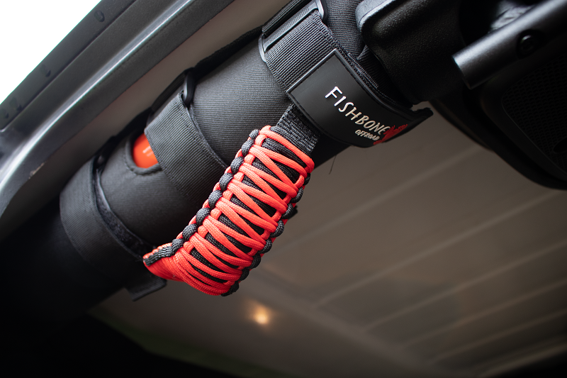 Fishbone Offroad Grab Handles Paracord Grab Handles w/Three Straps Red Fishbone Offroad - FB55280