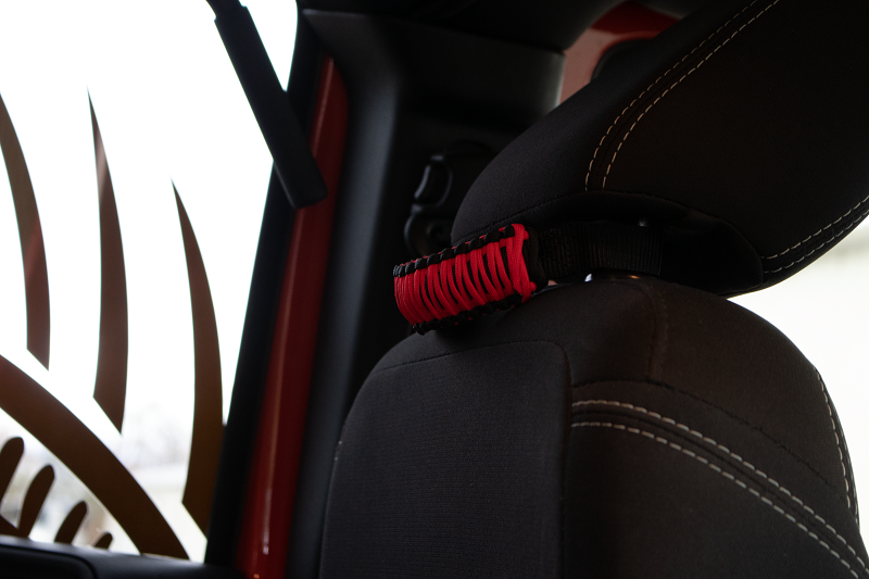 Fishbone Offroad Grab Handles Head Rest Paracord Grab Handles Red Fishbone Offroad - FB55282