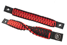 Load image into Gallery viewer, Fishbone Offroad Grab Handles Wrangler Paracord Door Handles Black/Red for 97-06 Jeep Wrangler Fishbone - FB55286