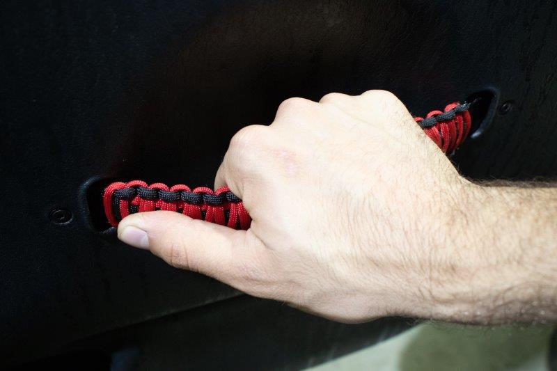 Fishbone Offroad Grab Handles Wrangler Paracord Door Handles Black/Red for 97-06 Jeep Wrangler Fishbone - FB55286