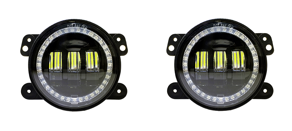 Quake LED Fog Light 4 in. 30 Watt Jeep JK CJ TJ Fog Light RGB HD Accent Tempest - QTE905