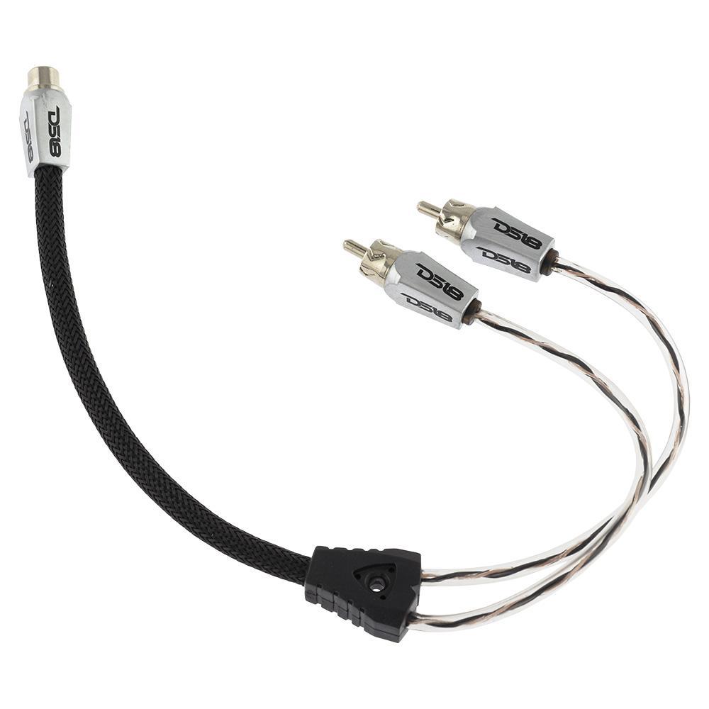 DS18 Audio Cable High Quality RCA Ultra Flex Y Connector 1 Female/2 Male Black DS18 - HQRCA-1F2MBK