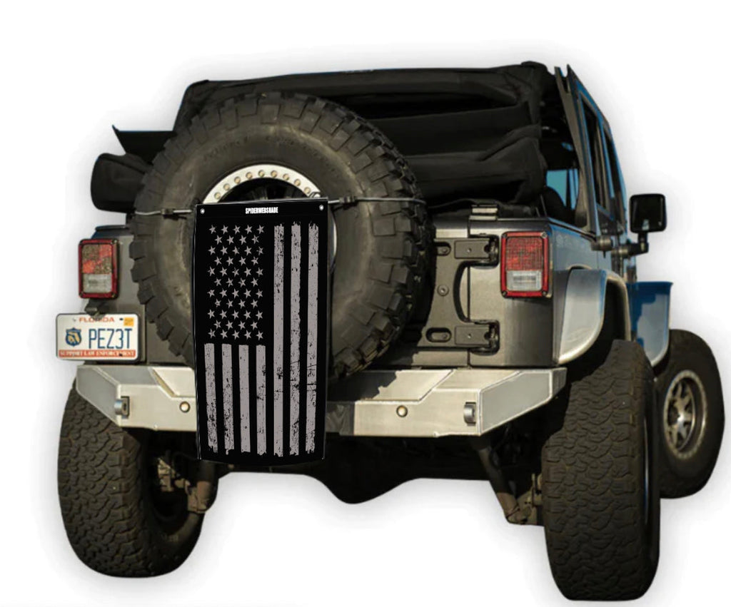 SPIDERWEBSHADE Product Black Tactical Flag Distressed TrailSac