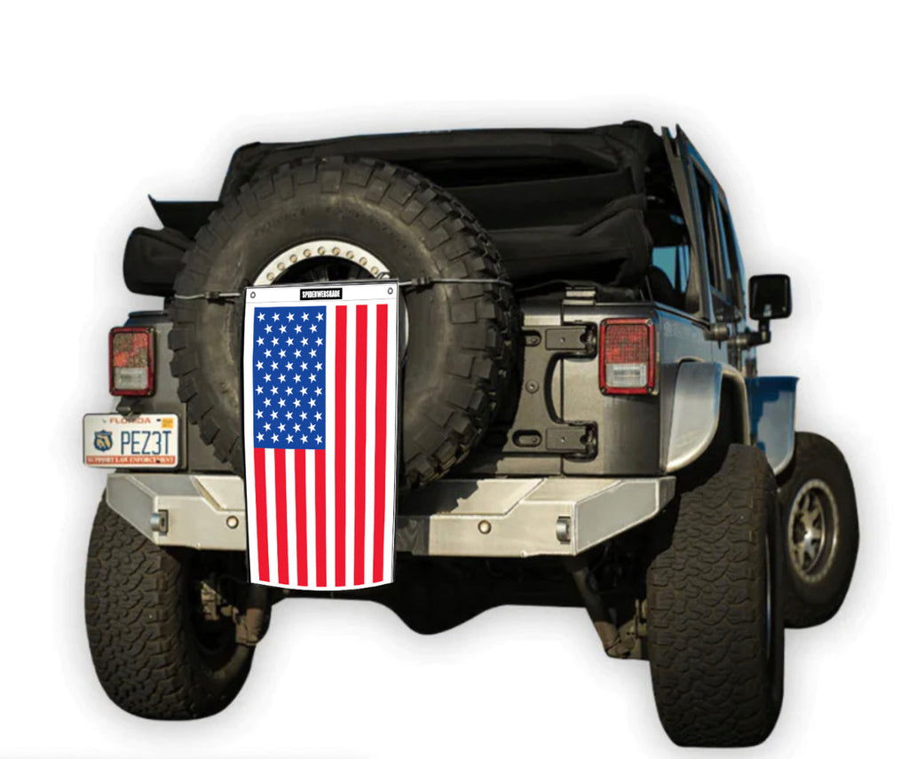 SPIDERWEBSHADE Product White American Flag TrailSac