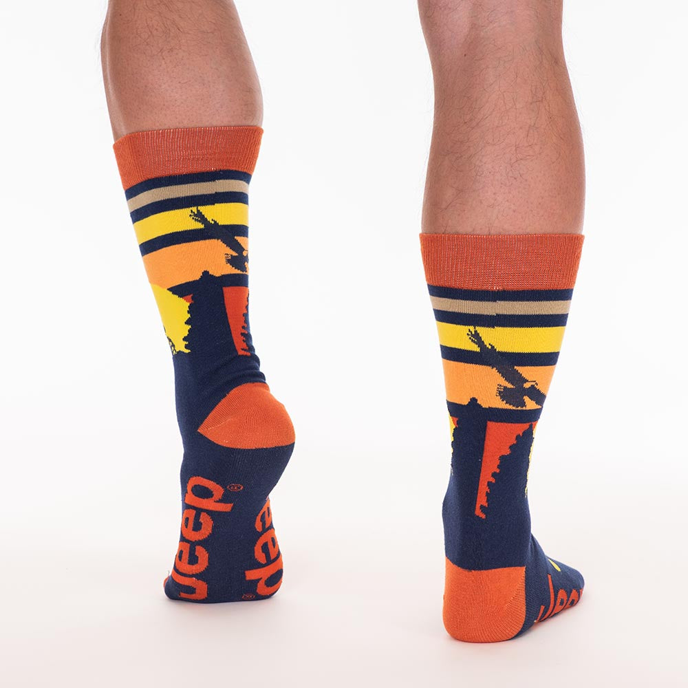 JEDCo Socks Orange Jeep - Sunset Eagle Dress Socks