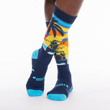 Load image into Gallery viewer, JEDCo Socks Blue Jeep - Beach Sunset Dress Socks