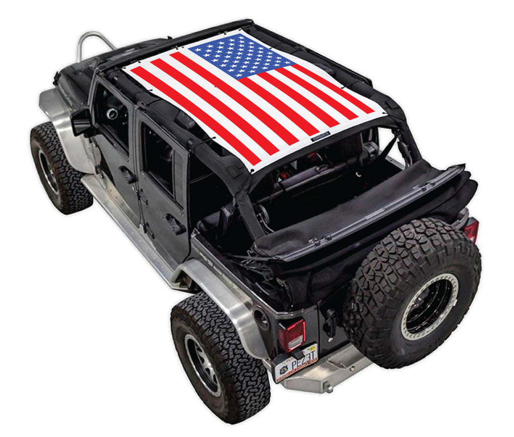 SPIDERWEBSHADE Product JK-4D Solid Red, White, and Blue Flag