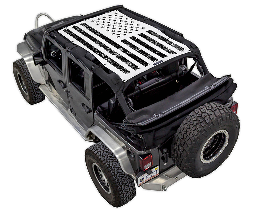 SPIDERWEBSHADE Product White JK-4D Tactical Flag Distressed