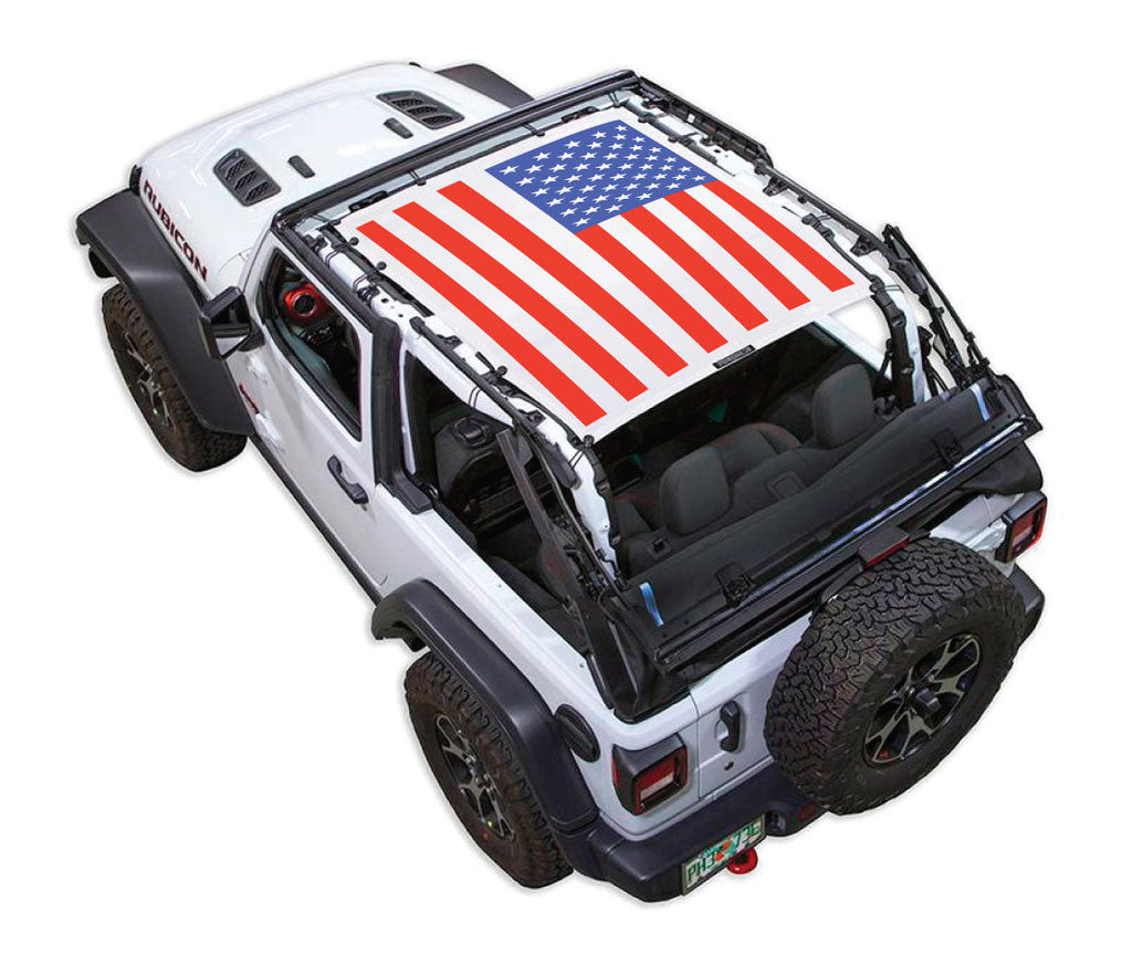 SPIDERWEBSHADE Product JL2D Solid Red, White, and Blue Flag