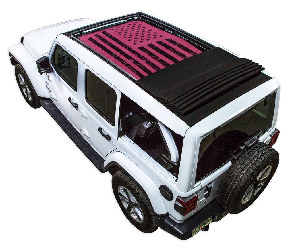 SPIDERWEBSHADE Product Pink JL4D Power Top Tactical Flag Distressed