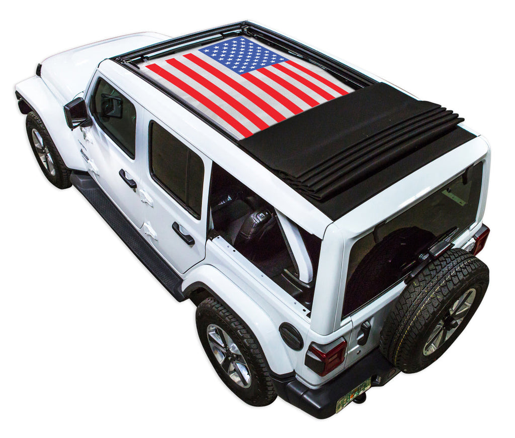 SPIDERWEBSHADE Product JL4D Power Top  Solid Red, White, and Blue Flag