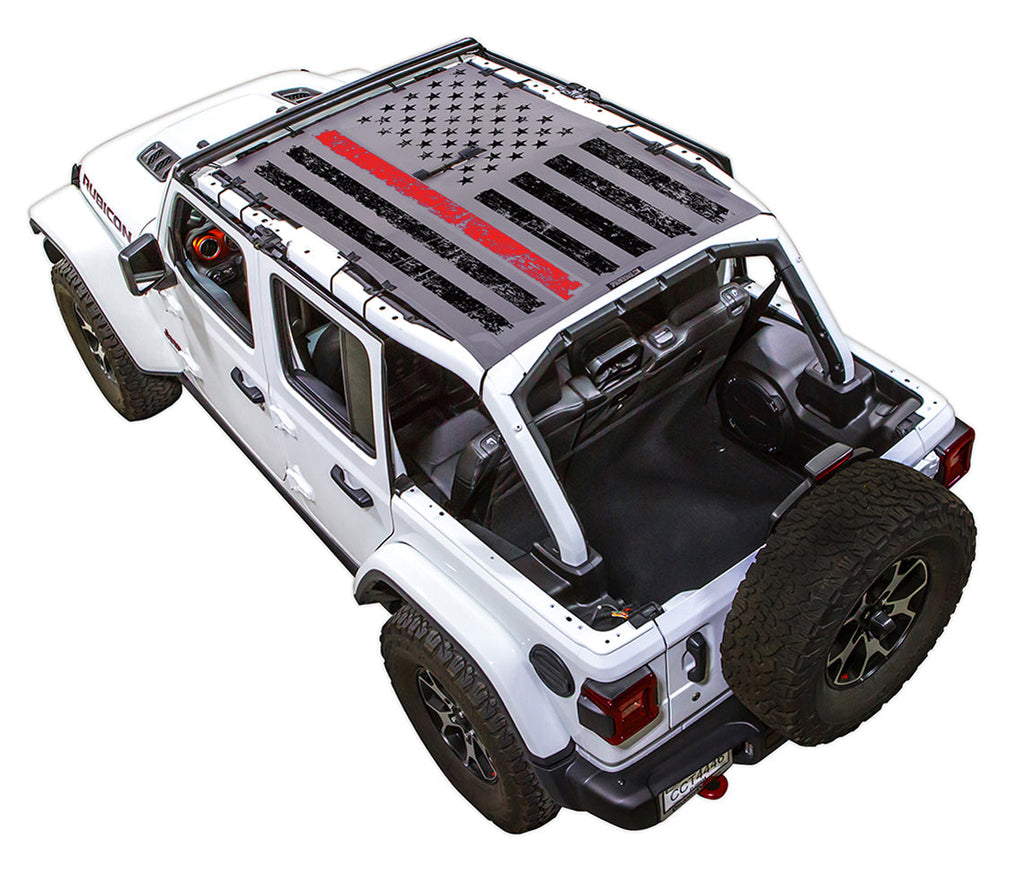 SPIDERWEBSHADE Product Grey JL4D Tactical Flag Distressed Thin Red Line