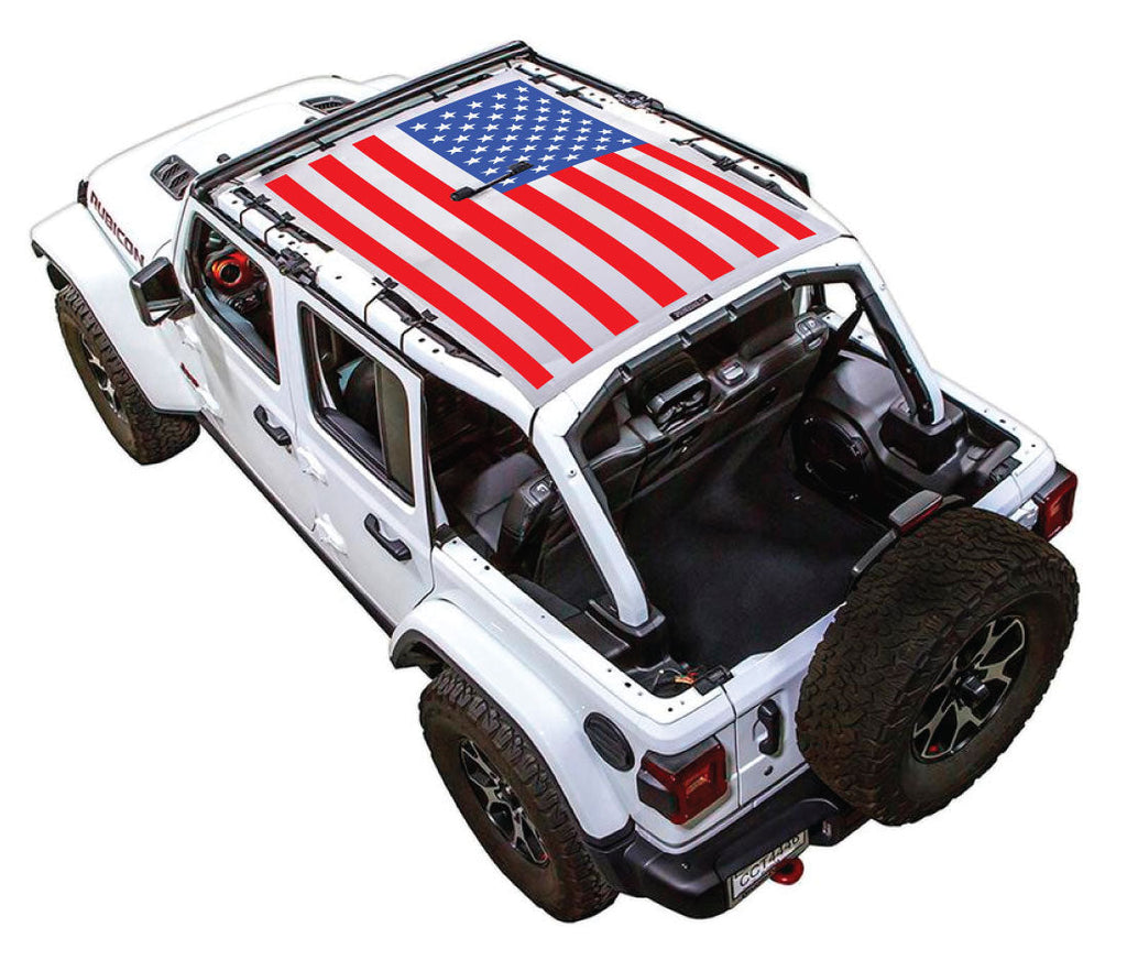 SPIDERWEBSHADE Product JL4D Solid Red, White, and Blue Flag