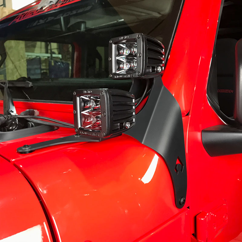 Artec Industries Mounting Brackets(Lighting) JL A-Pillar Dual Led Cube Light Mount Artec Industries - JL5603