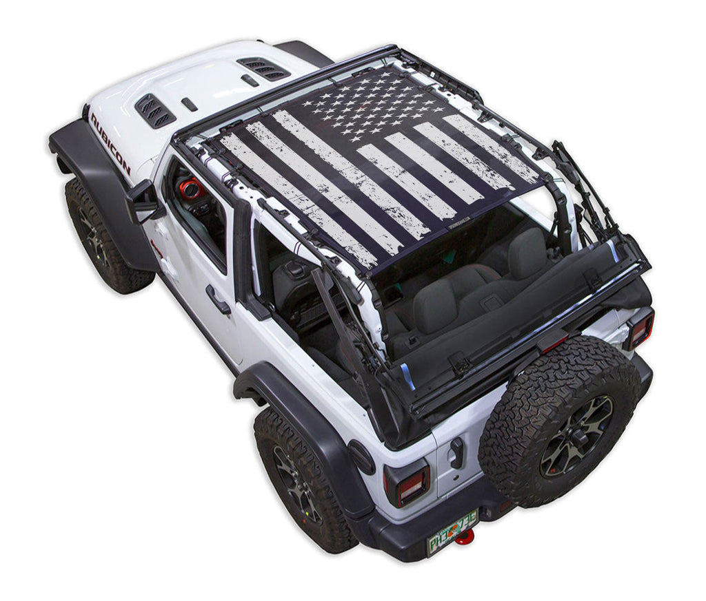 SPIDERWEBSHADE Product Black JL2D Tactical Flag Distressed