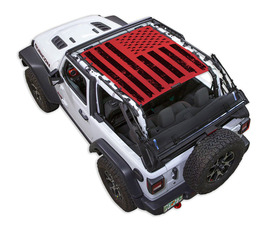 SPIDERWEBSHADE Product Red JL2D Tactical Flag Distressed