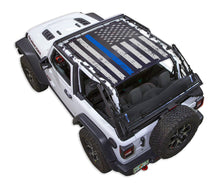Load image into Gallery viewer, SPIDERWEBSHADE Product Black JL2D Tactical Flag Distressed Thin Blue Line