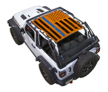 Load image into Gallery viewer, SPIDERWEBSHADE Product Orange JL2D Tactical Flag Distressed Thin Blue Line