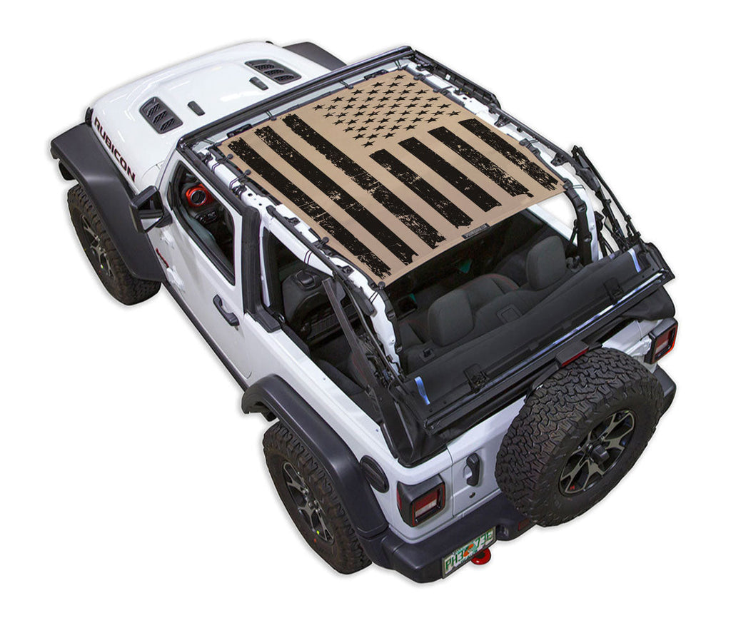 SPIDERWEBSHADE Product Tan JL2D Tactical Flag Distressed