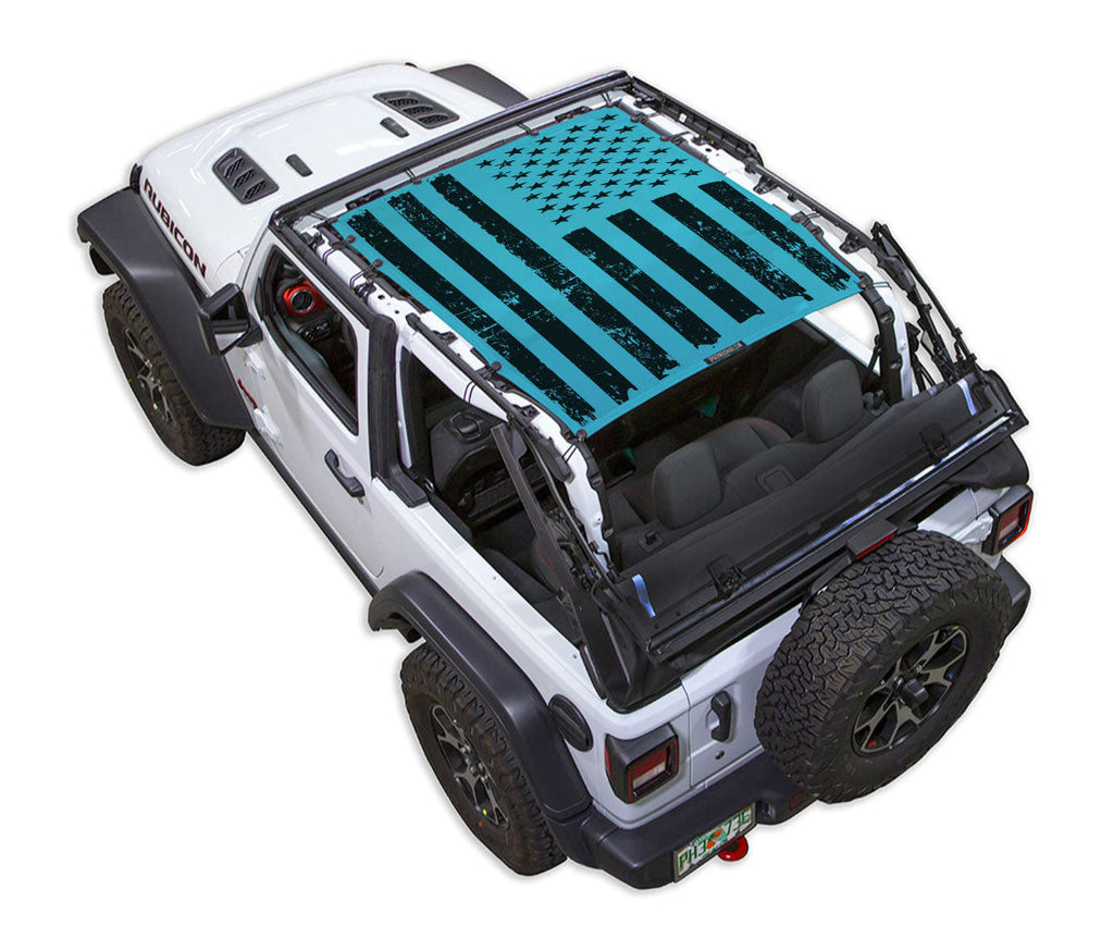 SPIDERWEBSHADE Product Teal JL2D Tactical Flag Distressed