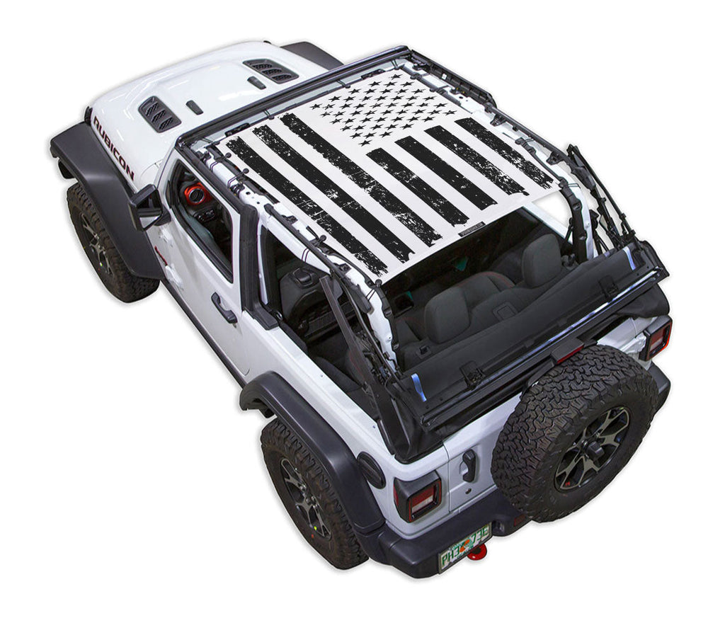 SPIDERWEBSHADE Product White JL2D Tactical Flag Distressed