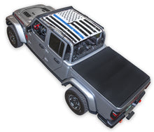 Load image into Gallery viewer, SPIDERWEBSHADE Product Black GLADIATOR JT4D TACTICAL FLAG DISTRESSED THIN BLUE LINE