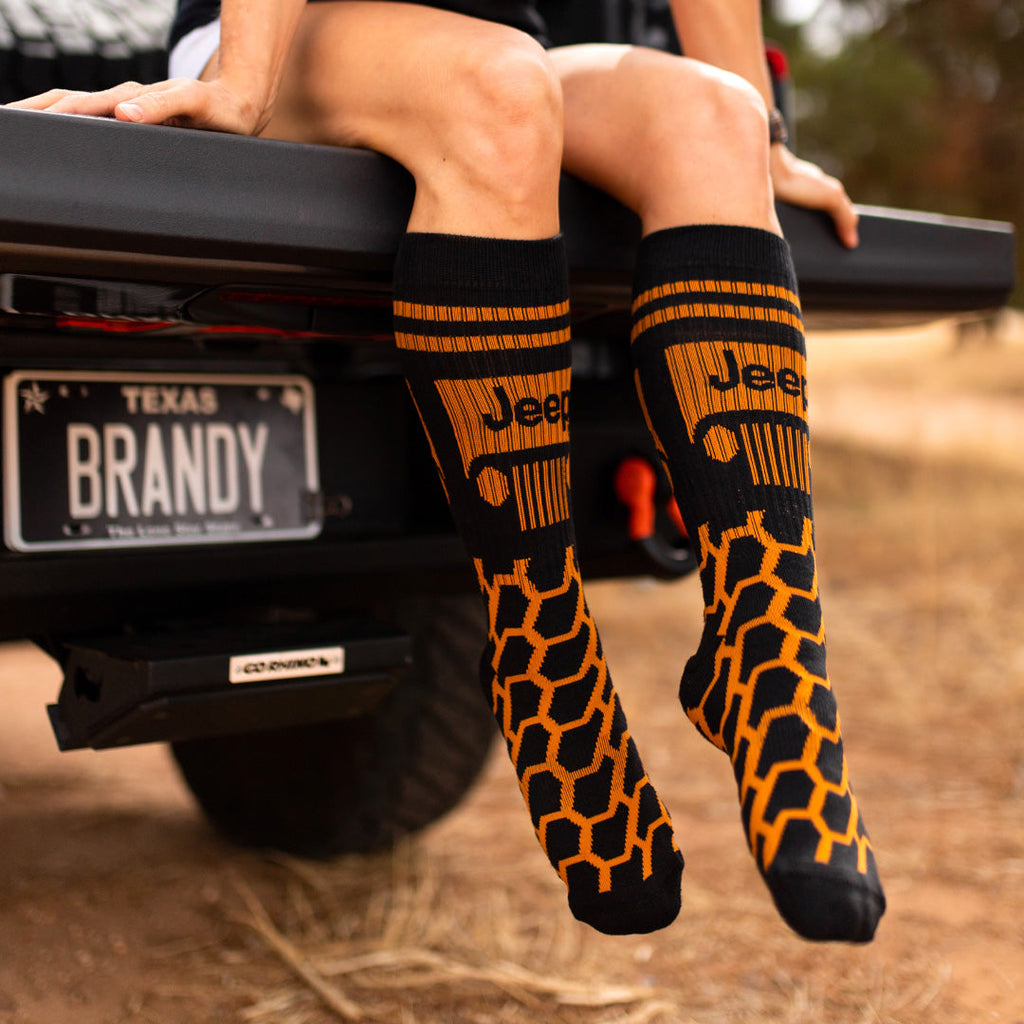 JEDCo Socks Orange Jeep - Tread Crew Socks