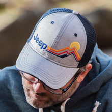 Load image into Gallery viewer, JEDCo Hat Heather Grey Fabric Jeep - Mountain Stripe Hat