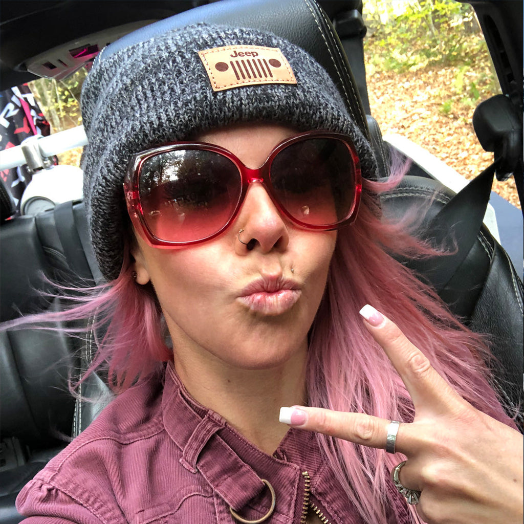 JEDCo Hat Black Charcoal Jeep - Grille Beanie