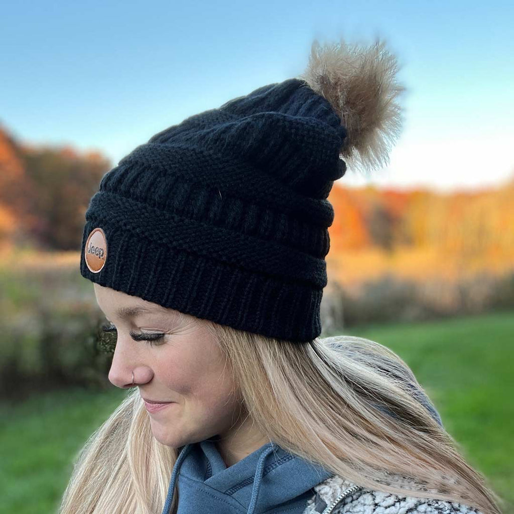 JEDCo Hat Black / One Size Fits Most Jeep - Logo Pom Beanie