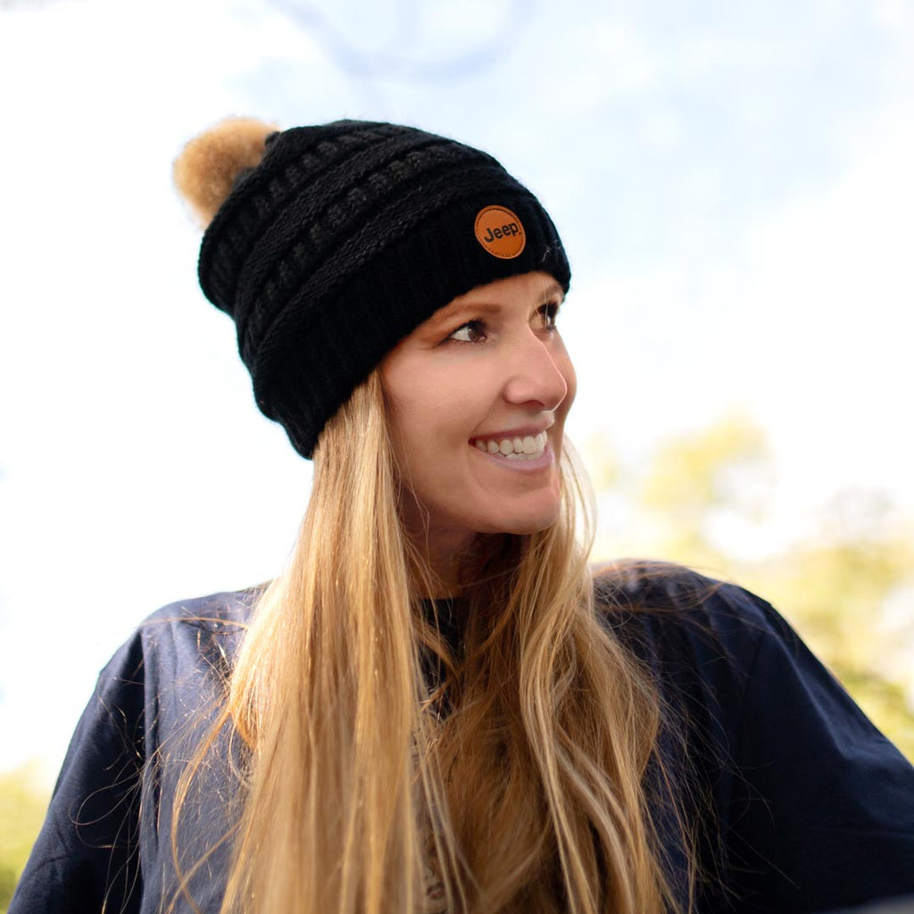 JEDCo Hat Black / One Size Fits Most Jeep - Logo Pom Beanie
