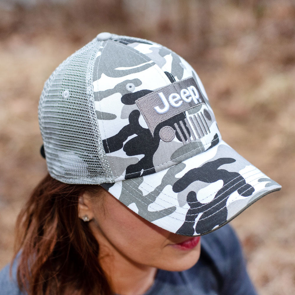 JEDCo Hat White Jeep - Snow Camo Hat