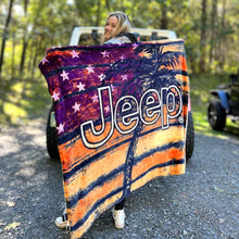 Load image into Gallery viewer, JEDCo Sherpa Throw Blanket Jeep - American Sun Sherpa Throw Blanket