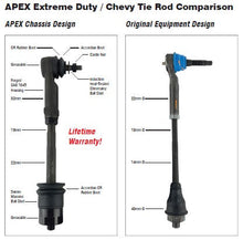 Load image into Gallery viewer, Apex Chassis Steering Tie Rod Apex Chassis Heavy Duty Tie Rod Assembly Fits: 11-20 Chevy Silverado/GMC Sierra 2500 HD /3500 HD  Includes: Left &amp; Right Inner &amp; Outer Tie Rod - KIT110