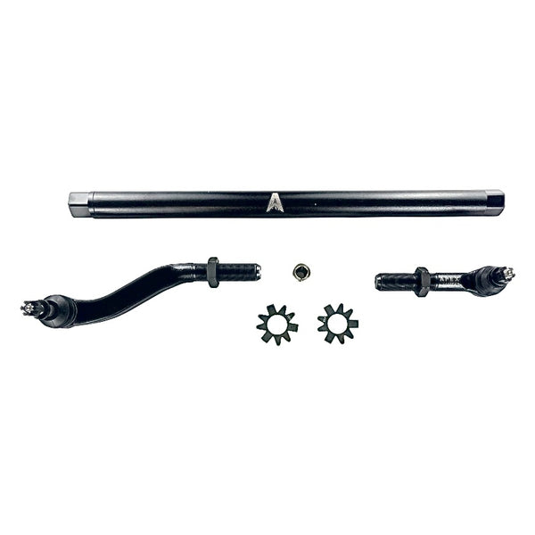 Apex Chassis Steering Drag Link Apex Chassis Heavy Duty 2.5 Ton Flipped Drag Link Assembly in Steel Fits: 19-22 Jeep Gladiator JT 18-22 Jeep Wrangler JL/JLU . Note: This FLIP kit fits Dana 44 & Dana 30 axles with a lift exceeding 4.5 inches. Requires drilling the knuckle. - KIT119