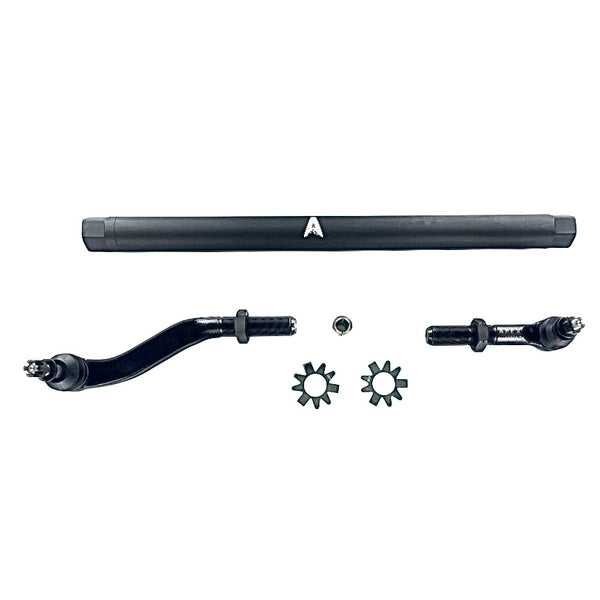 Apex Chassis Steering Drag Link Apex Chassis Heavy Duty 2.5 Ton No Flip Drag Link Assembly in Black Anodized Aluminum Fits: 19-22 Jeep Gladiator JT 18-22 Jeep Wrangler JL/JLU. Note: This NO-FLIP kit fits a Dana 44 & Dana 30 axles with a lift of 4.5 inches or less - KIT124