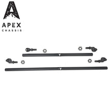 Load image into Gallery viewer, Apex Chassis Power Steering Kits Apex Chassis Heavy Duty 1 Ton Tie Rod &amp; Drag Link Assembly in Black Aluminum Fits: 07-18 Jeep Wrangler JK JKU Rubicon Sahara Sport. Note this NO-FLIP kit fits vehicles with a lift of 3.5 inches or less - KIT150-NoFlip