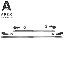 Load image into Gallery viewer, Apex Chassis Power Steering Kits Apex Chassis Heavy Duty 1 Ton Tie Rod &amp; Drag Link Assembly in Polished Aluminum Fits: 07-18 Jeep Wrangler JK JKU Rubicon Sahara Sport.  Note this NO-FLIP kit fits vehicles with a lift of 3.5 inches or less - KIT155-NoFlip