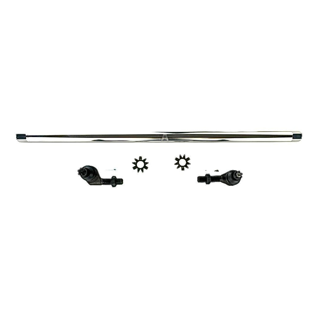 Apex Chassis Steering Drag Link Jeep Wrangler JK - 1 Ton Drag Link Kit - Polished Aluminum - No Flip Apex Chassis - KIT157