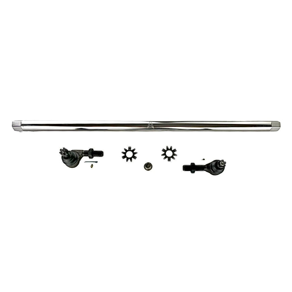 Apex Chassis Steering Drag Link Jeep Wrangler JK - 1 Ton Drag Link Kit - Polished Aluminum - Yes Flip Apex Chassis - KIT158