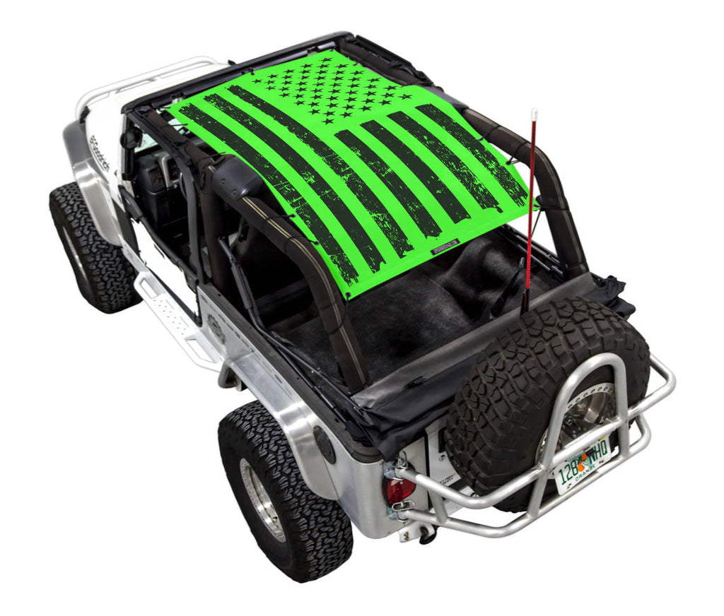 SPIDERWEBSHADE Product Green LJ Tactical Flag Distressed