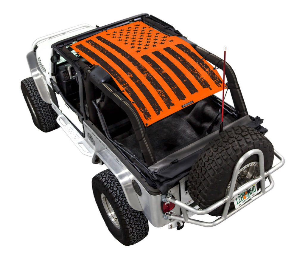 SPIDERWEBSHADE Product Orange LJ Tactical Flag Distressed