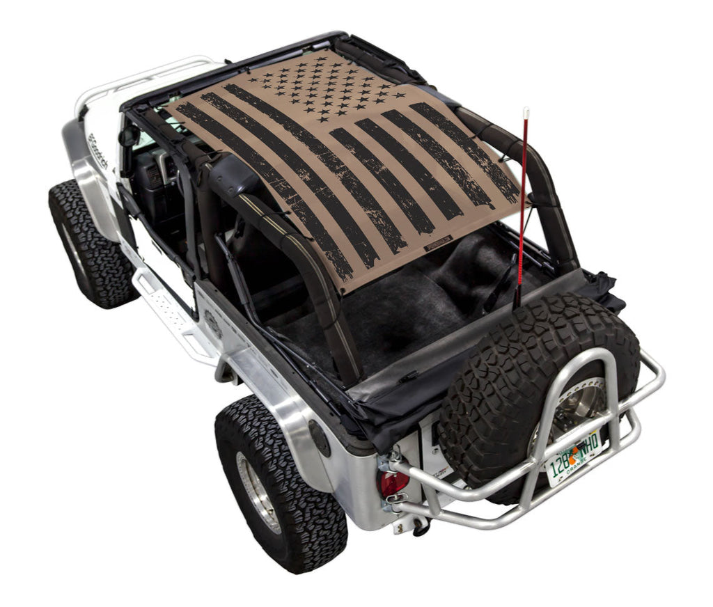 SPIDERWEBSHADE Product Tan LJ Tactical Flag Distressed