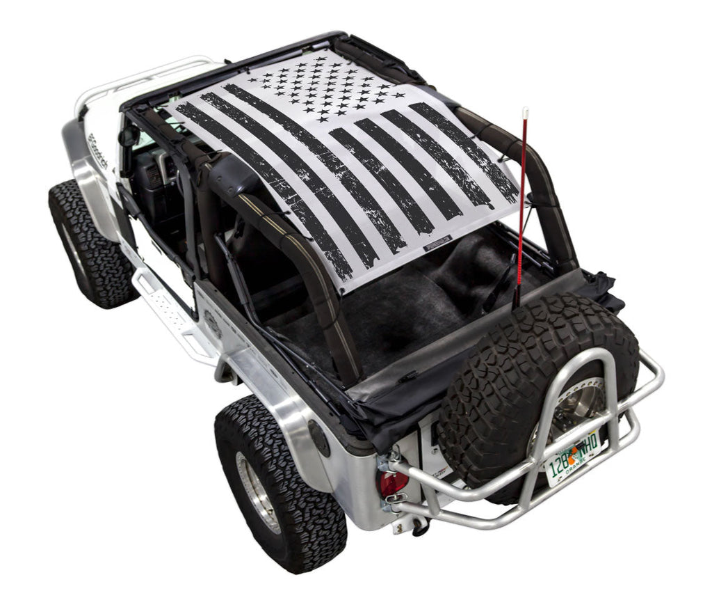 SPIDERWEBSHADE Product White LJ Tactical Flag Distressed